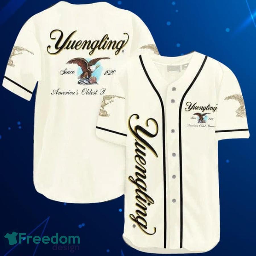 Beige Yuengling Beer Baseball Jersey Shirt Product Photo 1