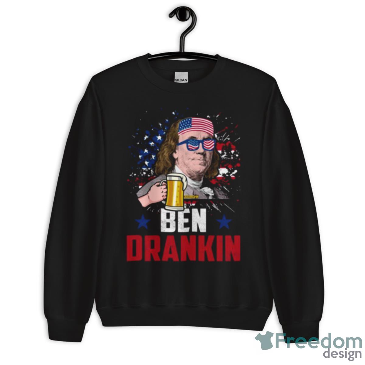 Ben Drankin American Flag Art Shirt - Unisex Crewneck Sweatshirt