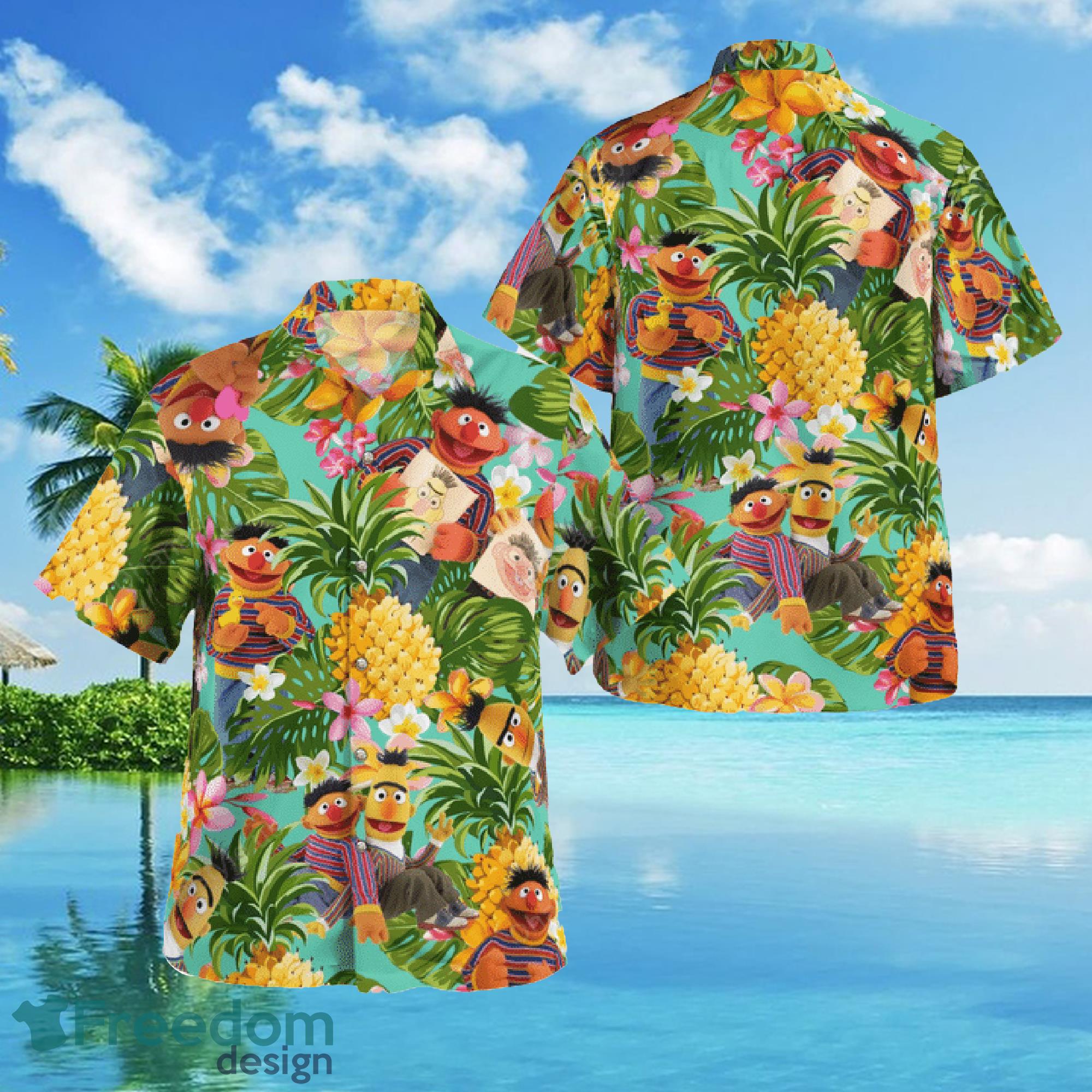 Bert And Ernie Aloha Beach 3D Hawaiian Shirts For Mens - Bert And Ernie Aloha Beach Hawaiian Shirt Bert And Ernie Aloha Beach 3D Hawaiian Shirts For Mens - Bert And Ernie Aloha Beach Hawaiian Shirt