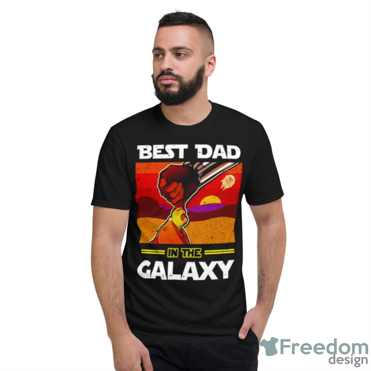 Best Dad In The Galaxy Vintage Shirt - Short Sleeve T-Shirt