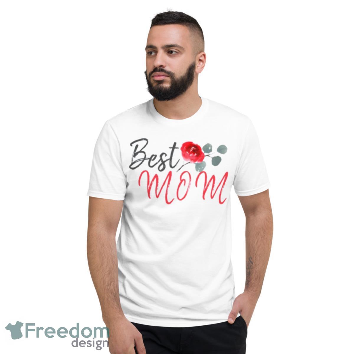 Best Mom Red Rose Watercolor Mother’s Day Shirt - Short Sleeve T-Shirt