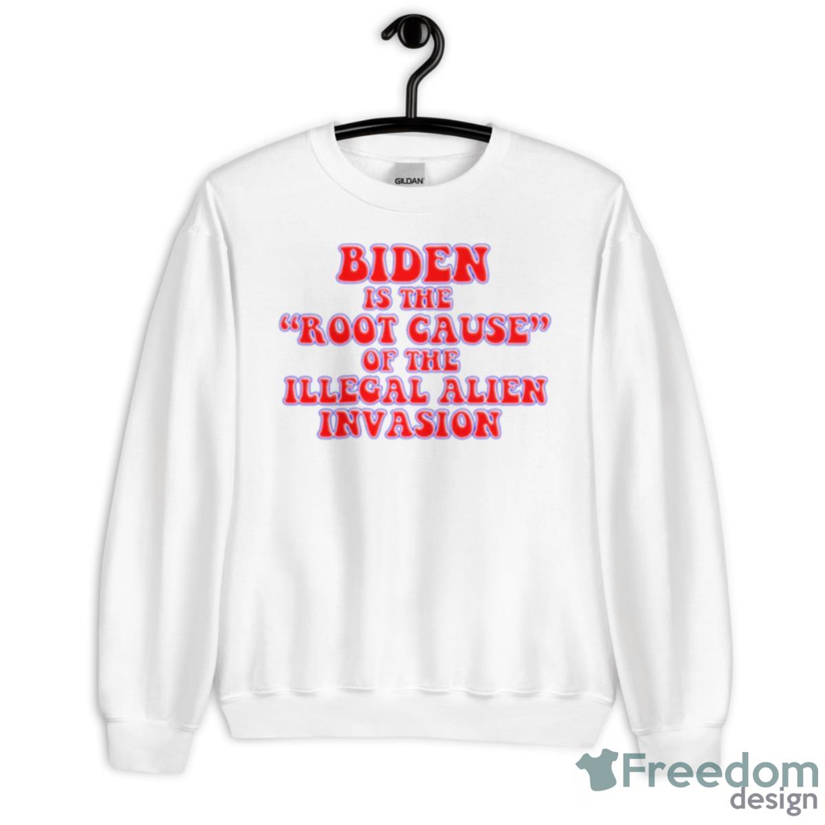 Biden Root Cause Illegal Immigration Crisis CrickeShirt - Unisex Heavy Blend Crewneck Sweatshirt