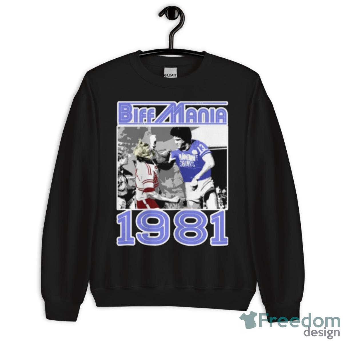 Biff Mania 1981 Rugby Shirt - Unisex Crewneck Sweatshirt