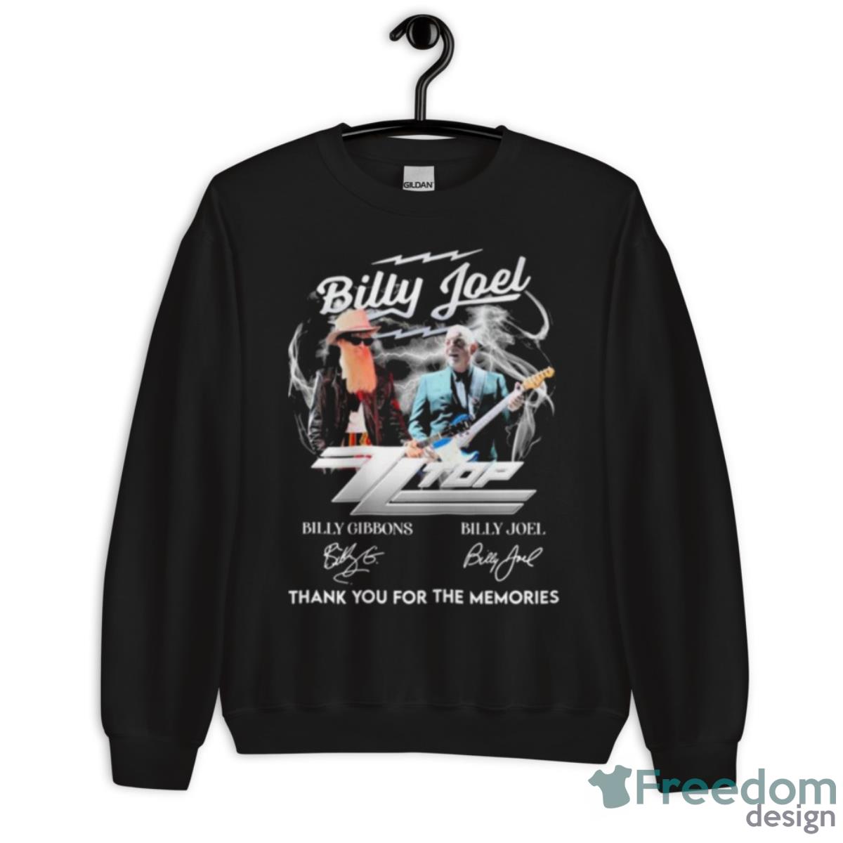 Billy Joel ZZ Top Thank You For The Memories Signatures Shirt - Unisex Crewneck Sweatshirt