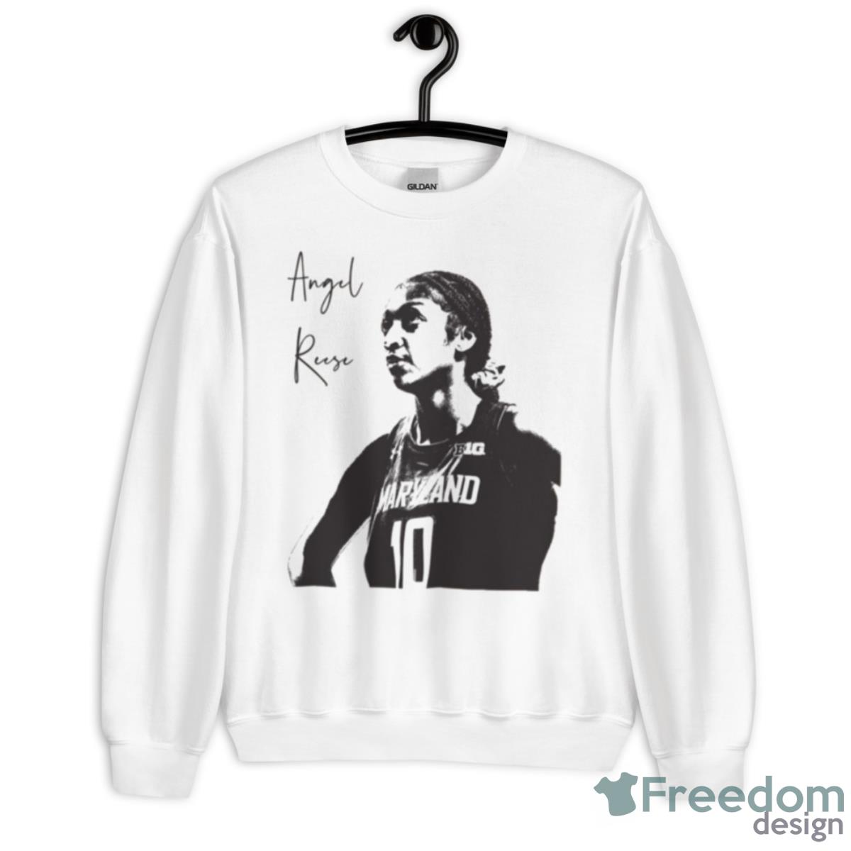 Black And White Art Angel Reese Shirt - Unisex Heavy Blend Crewneck Sweatshirt