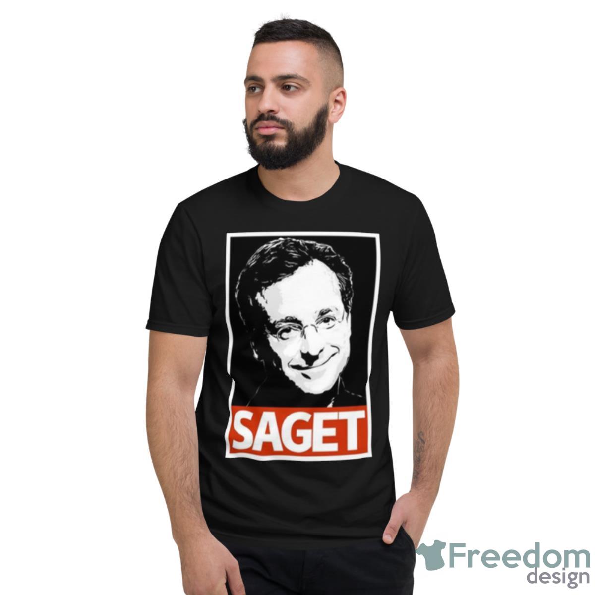 Black And White Graphic Bob Saget Shirt - Short Sleeve T-Shirt