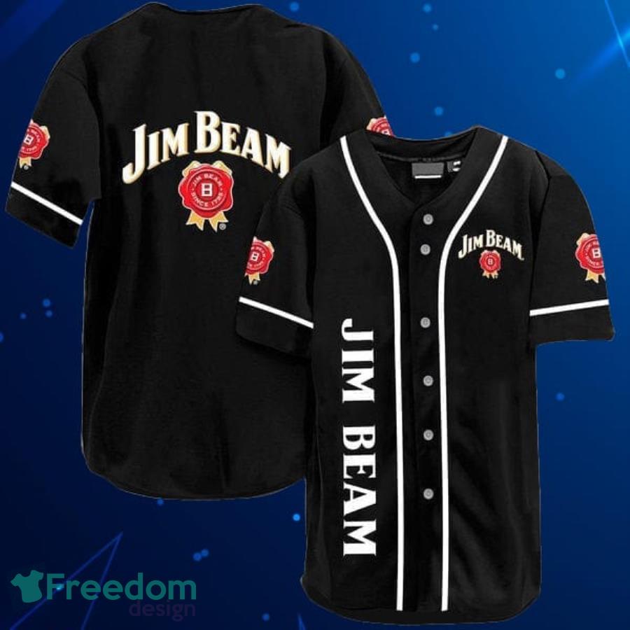 Black Jim Beam Bourbon Whiskey Baseball Jersey Shirt Product Photo 1
