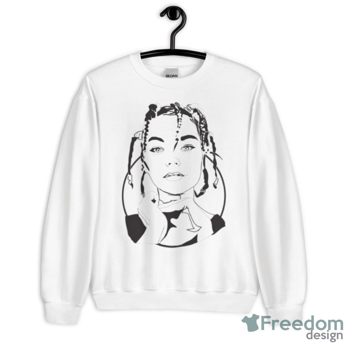 Black N White Bjork Actress Musician Guðmundsdóttir Retro Wave Shirt - Unisex Heavy Blend Crewneck Sweatshirt