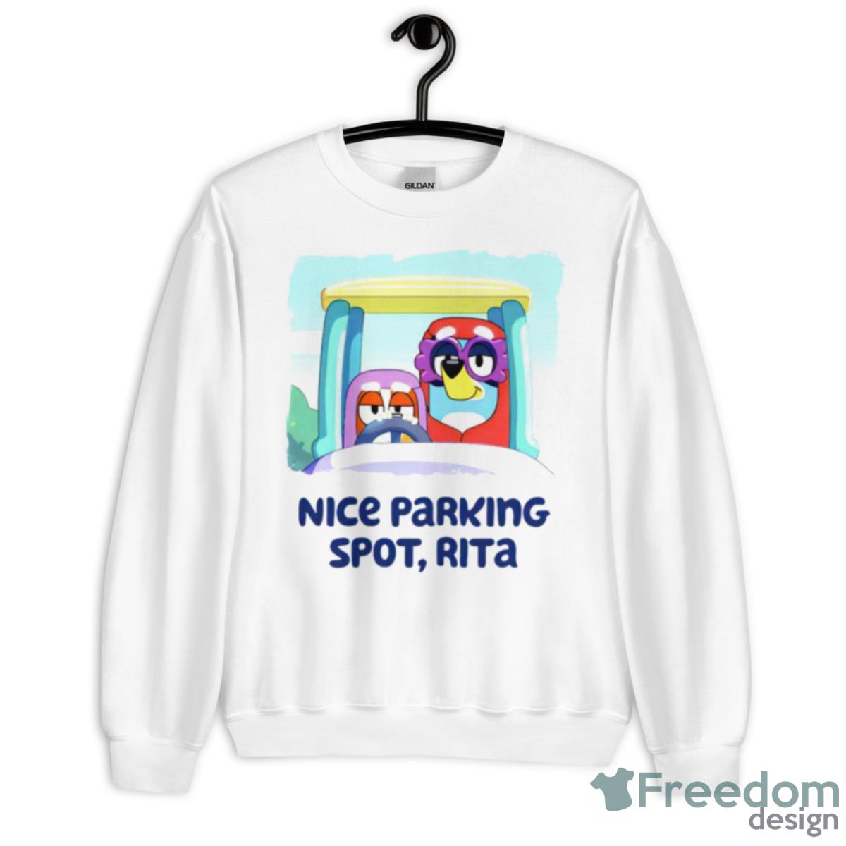 Bluey Nice Parking Spot Rita Shirt - Unisex Heavy Blend Crewneck Sweatshirt