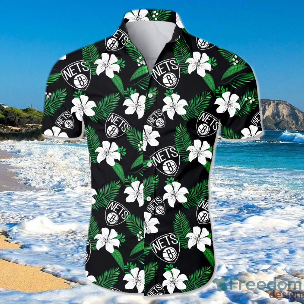 Brooklyn Nets Hawaiian Shirt Small Flowers For Men And Women Product Photo 1