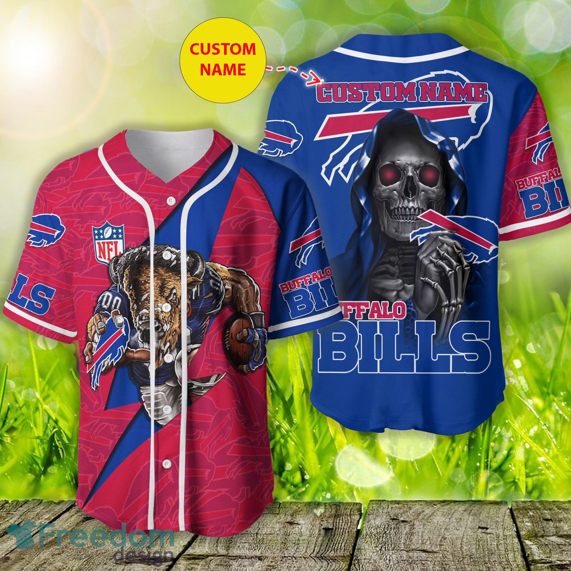 Buffalo Bills Baseball Jersey 3D Shirts Print Skull Custom Name For Fans -  Freedomdesign
