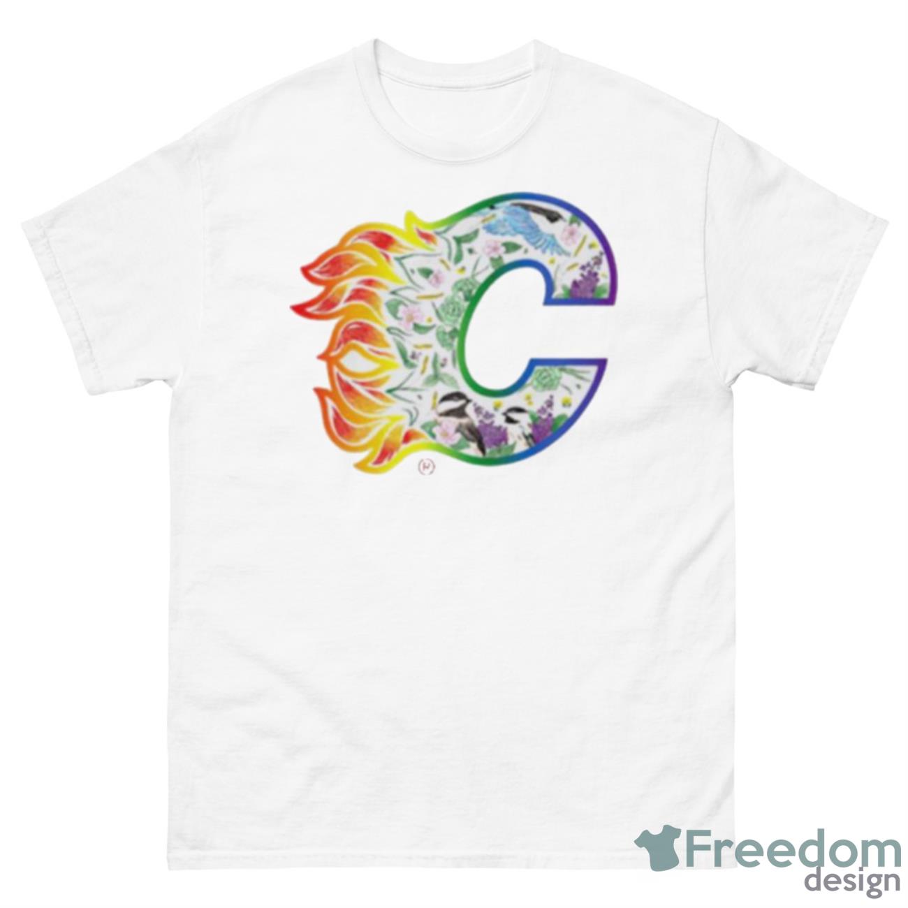 Calgary Flames Pride Night Logo Shirt - 500 Men’s Classic Tee Gildan