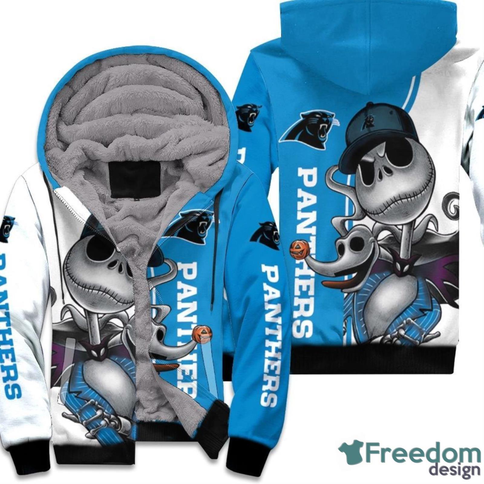 Carolina Panthers Jack Skellington And Zero Hoodie 3D Product Photo 1