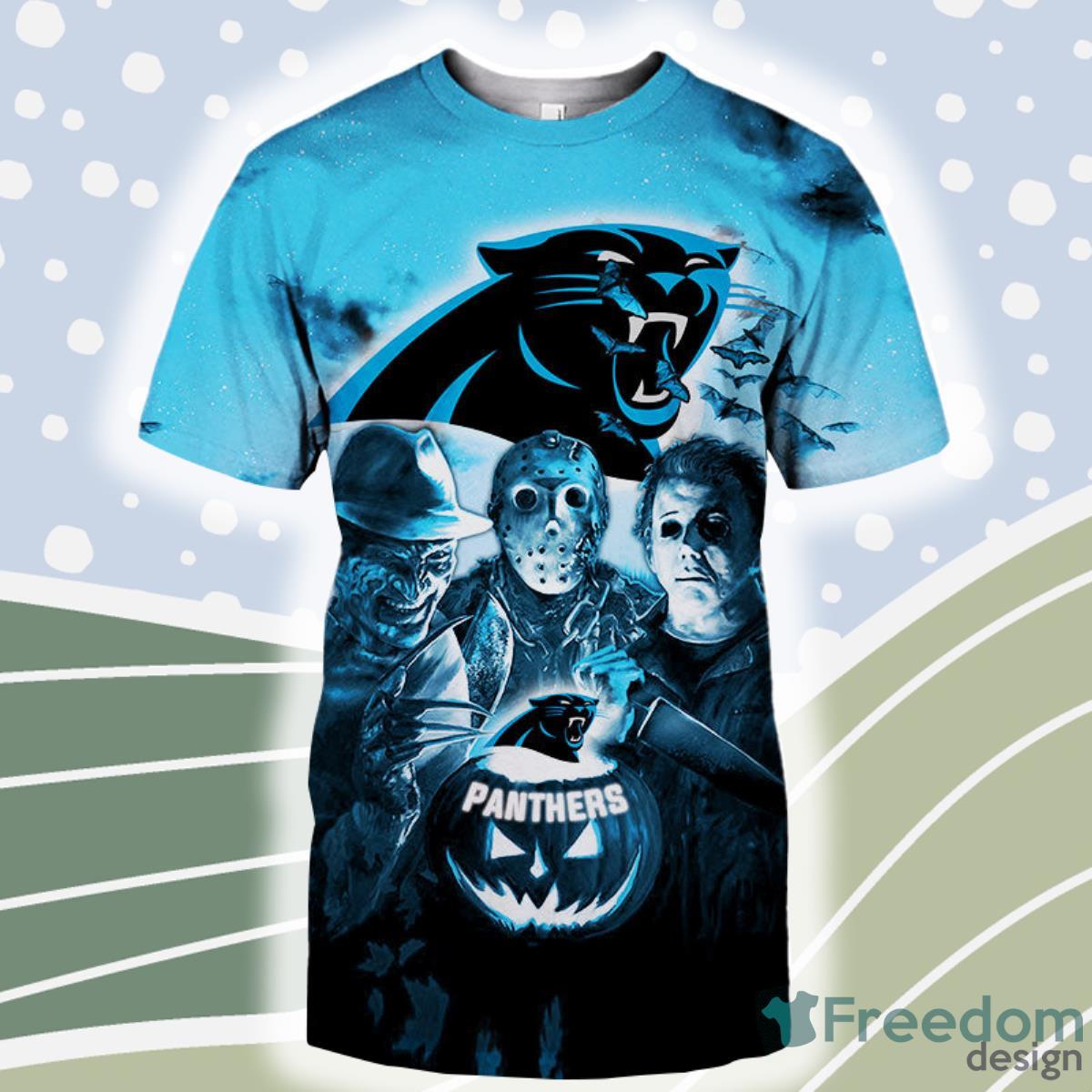 Carolina Panthers T shirt 3D Halloween Horror For Men And Women Product Photo 1