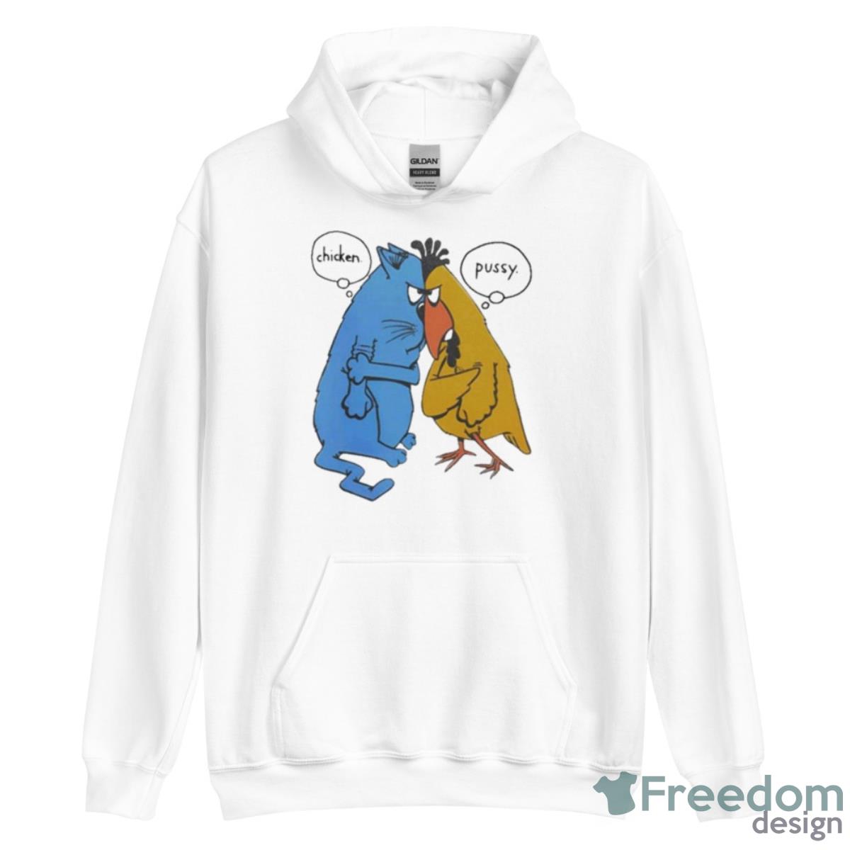 Cartoon Chicken Pussy Single Stitch Shirt - Unisex Heavy Blend Hooded Sweatshirt