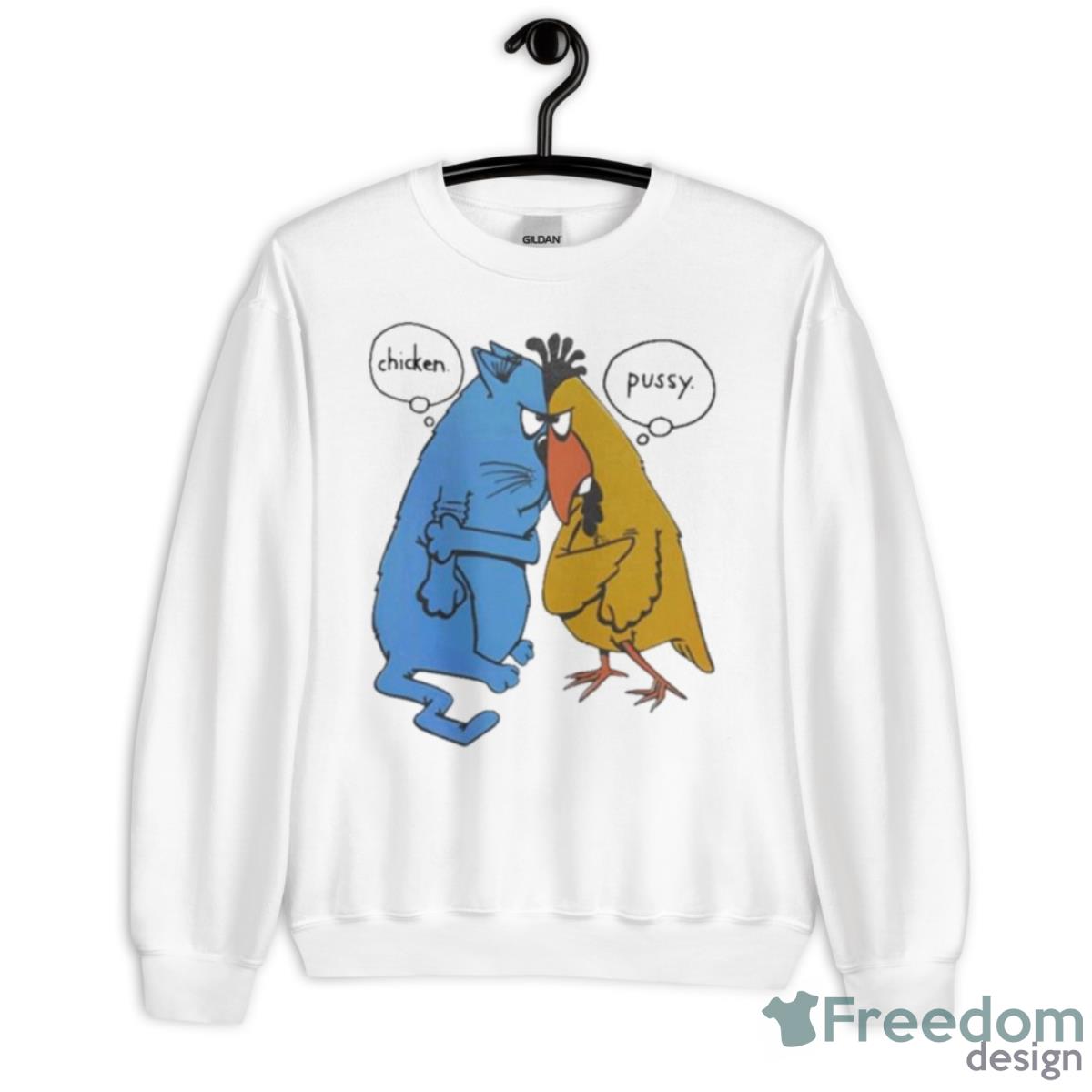 Cartoon Chicken Pussy Single Stitch Shirt - Unisex Heavy Blend Crewneck Sweatshirt