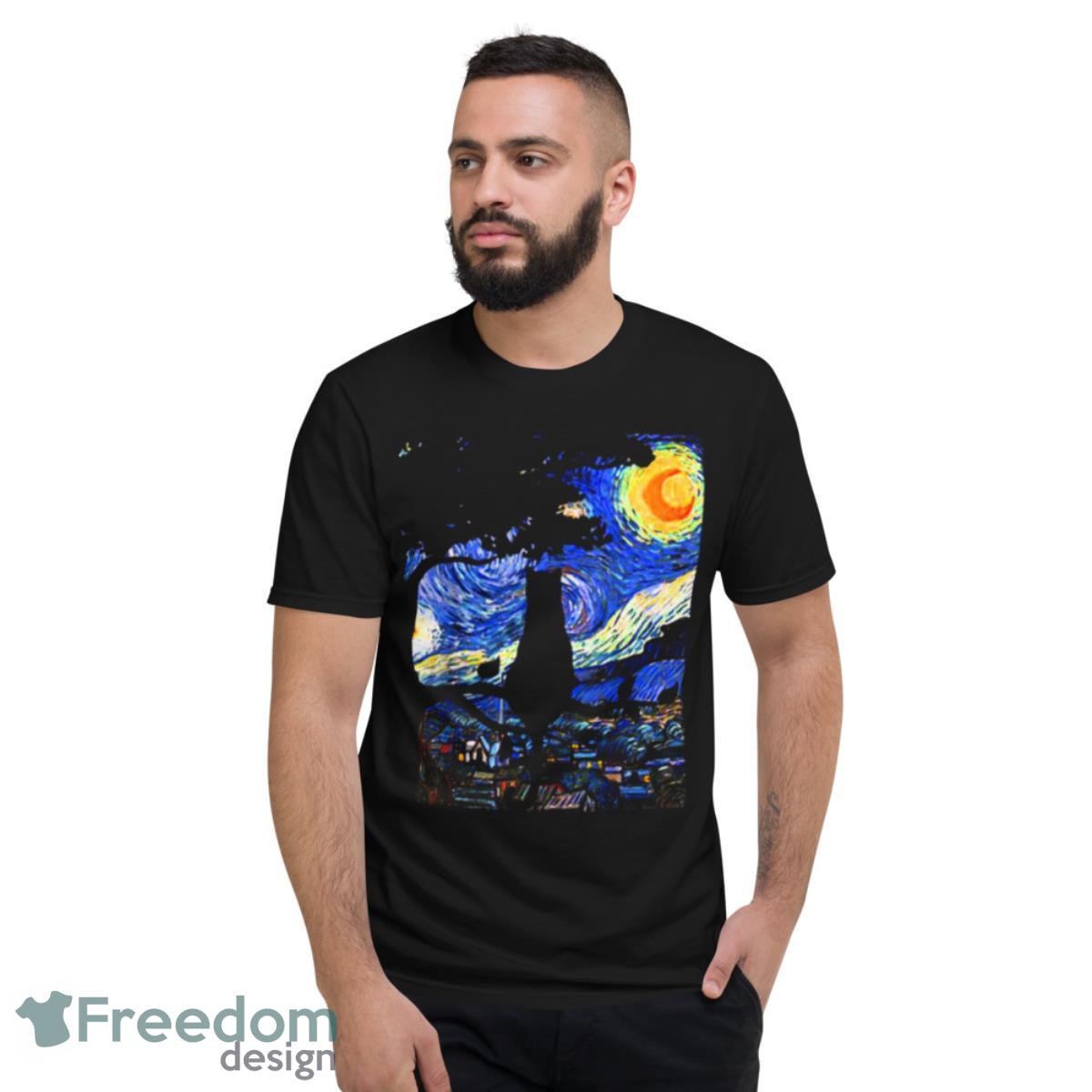 Cat T Starry Night Cat Tee Van Gogh Cat Gif Shirt - Short Sleeve T-Shirt