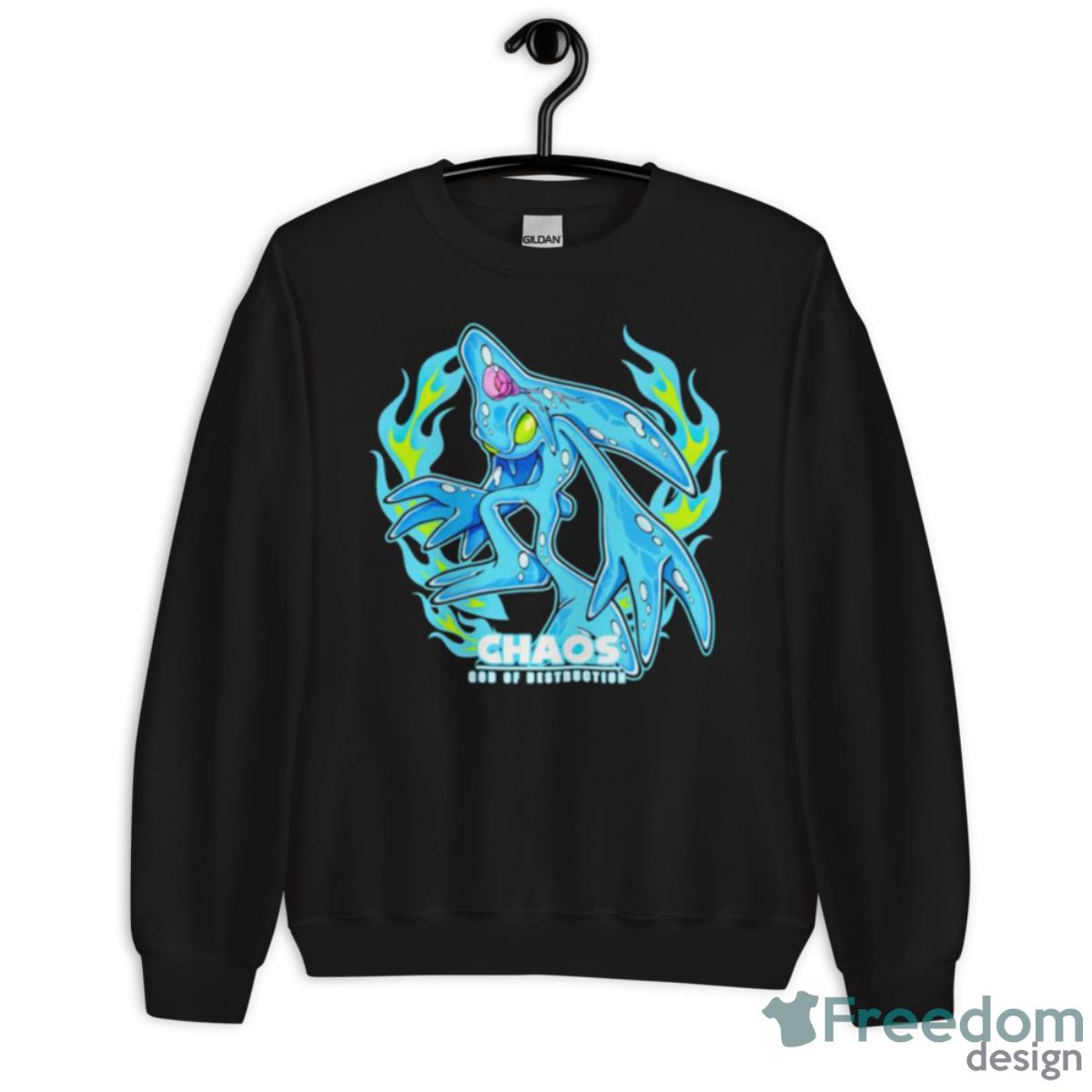 Chaos God Of Destruction Drip Flame Shirt - Unisex Crewneck Sweatshirt