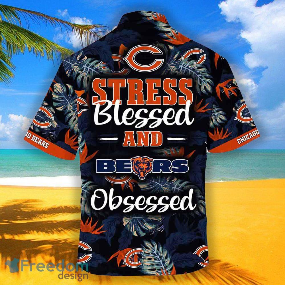 Chicago Bears NFL Team Apparel Mens 3XL Christmas Palm Tree Button Down  Shirt