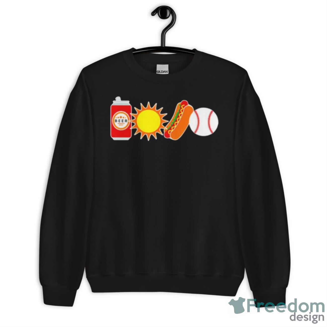 Chicago Version Beer Sun Hotdog Ball Shirt - Unisex Crewneck Sweatshirt