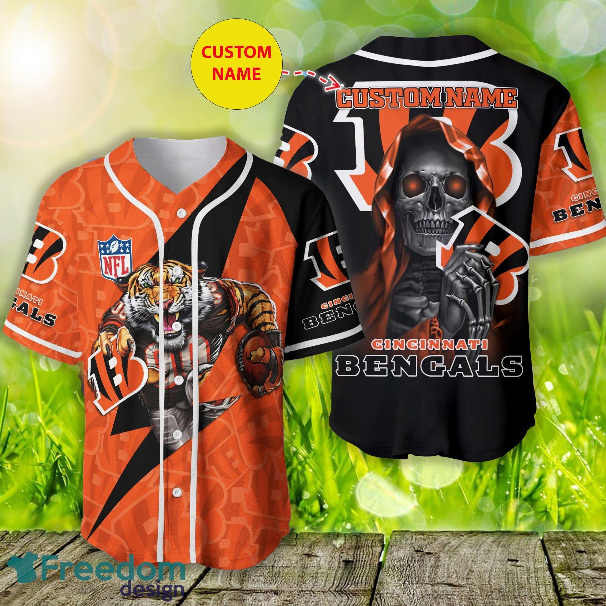 Lowest Price Cincinnati Bengals Baseball Jersey Shirt Skull Custom Name – 4  Fan Shop