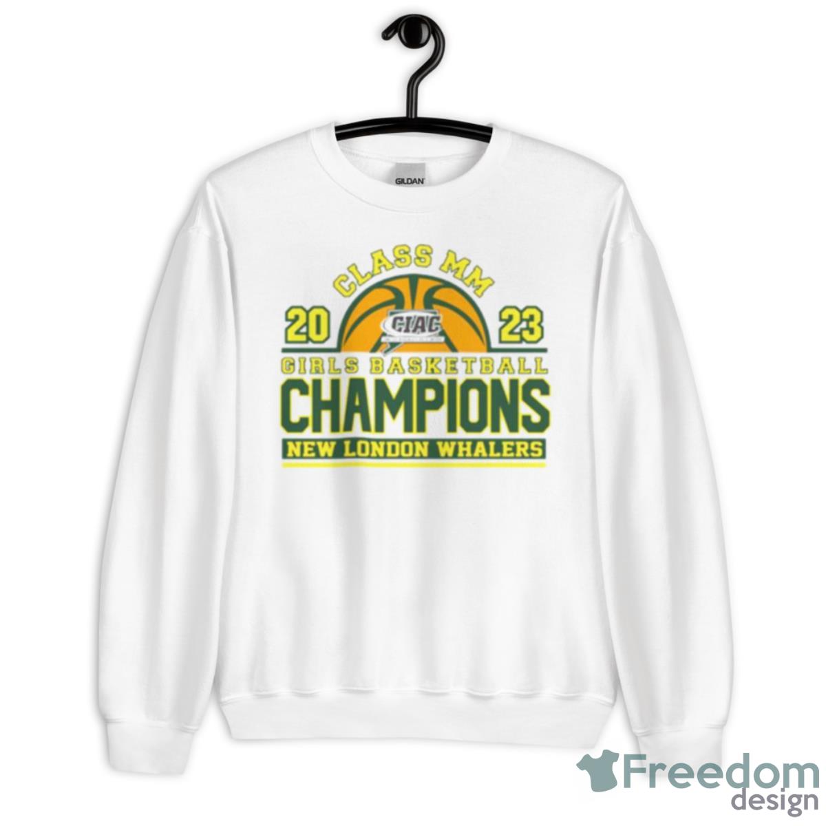 Class MM 2023 CIAC Girls Basketball Champions New London Whalers Shirt - Unisex Heavy Blend Crewneck Sweatshirt