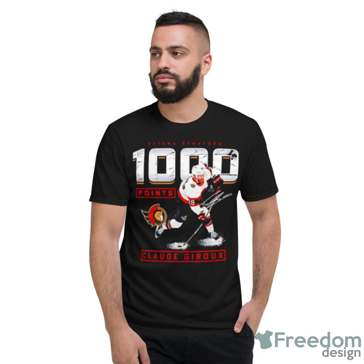 Claude Giroux Ottawa Senators 1000 Career Points signature shirt - Short Sleeve T-Shirt