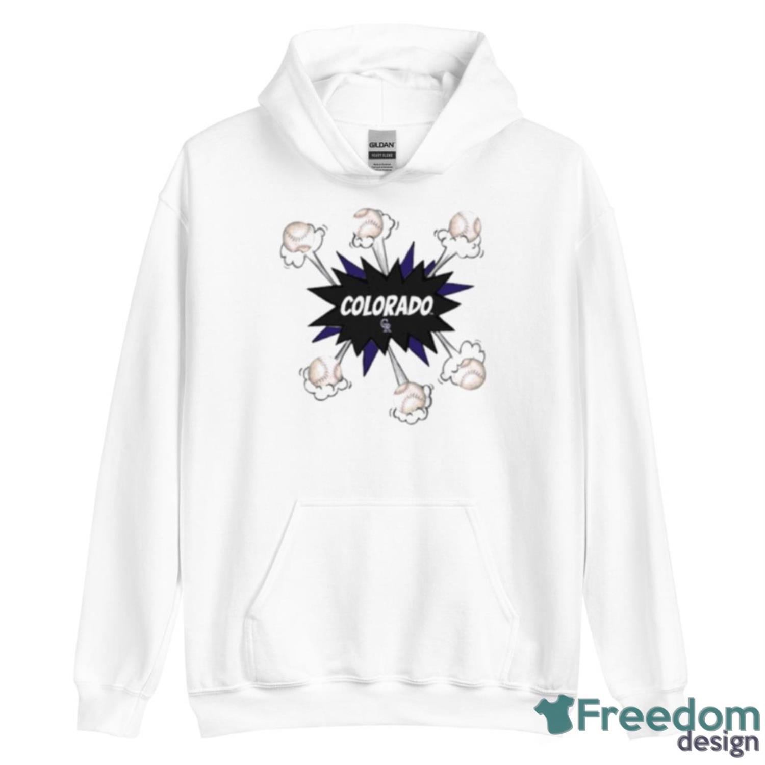 Colorado Rockies Baseball Pow Shirt - Unisex Heavy Blend Hooded Sweatshirt