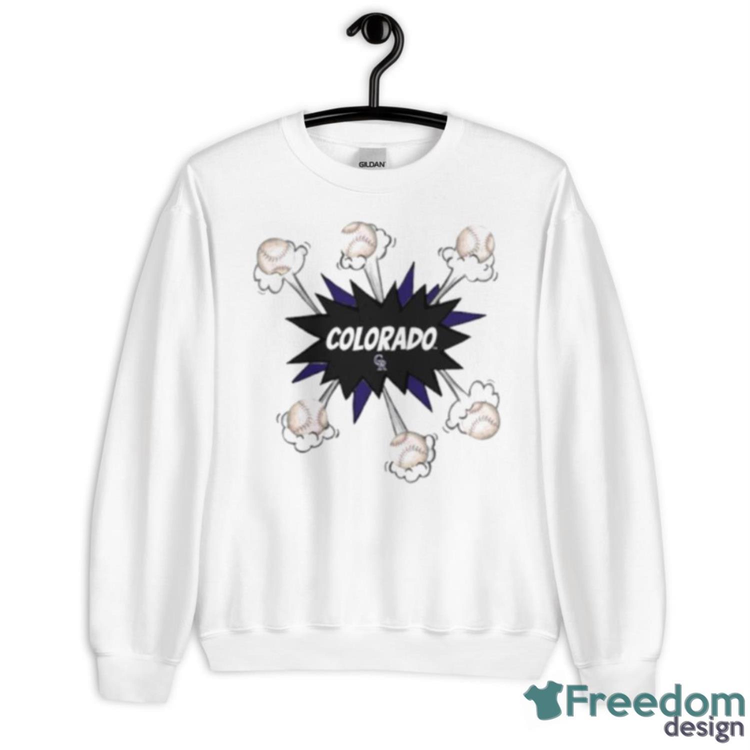 Colorado Rockies Baseball Pow Shirt - Unisex Heavy Blend Crewneck Sweatshirt