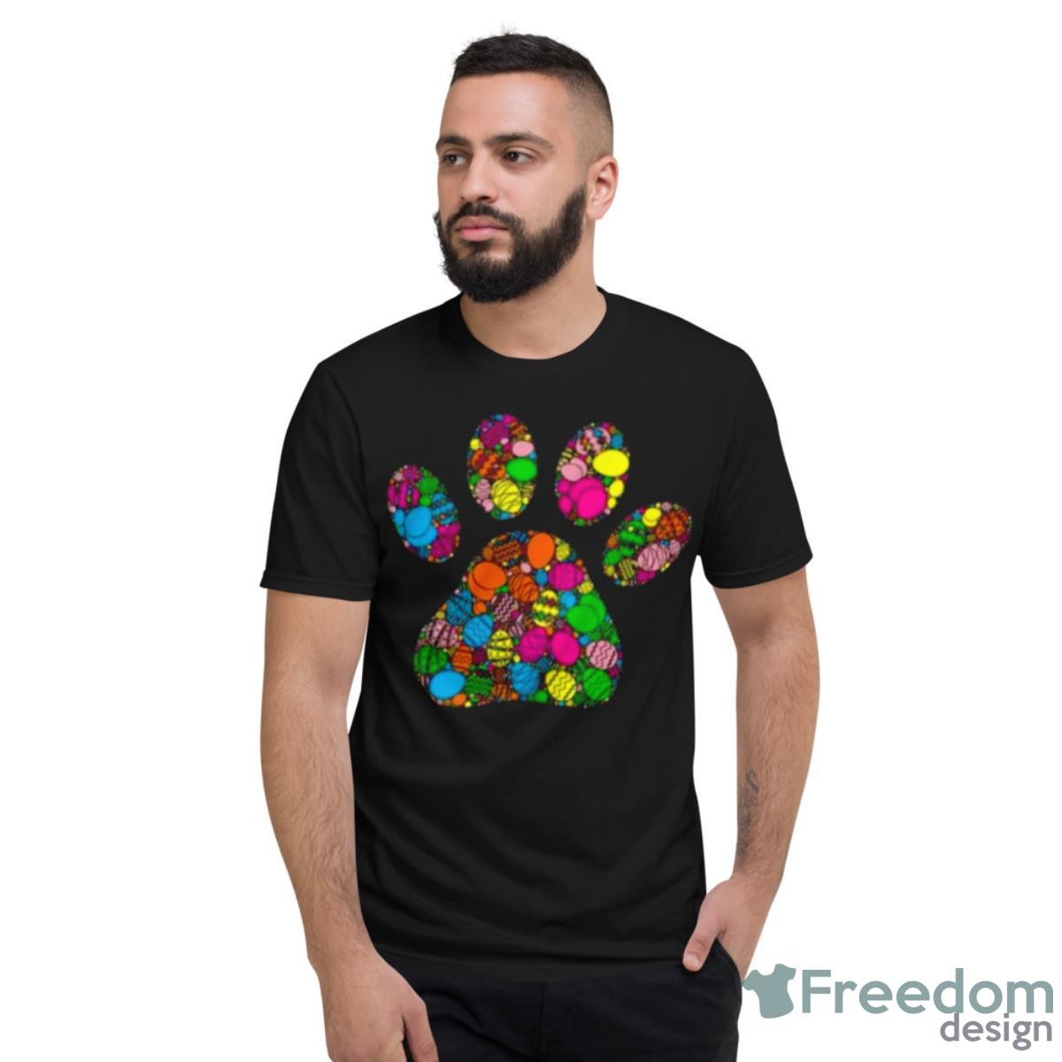 Colorful Egg Dog Paw Shirt - Short Sleeve T-Shirt