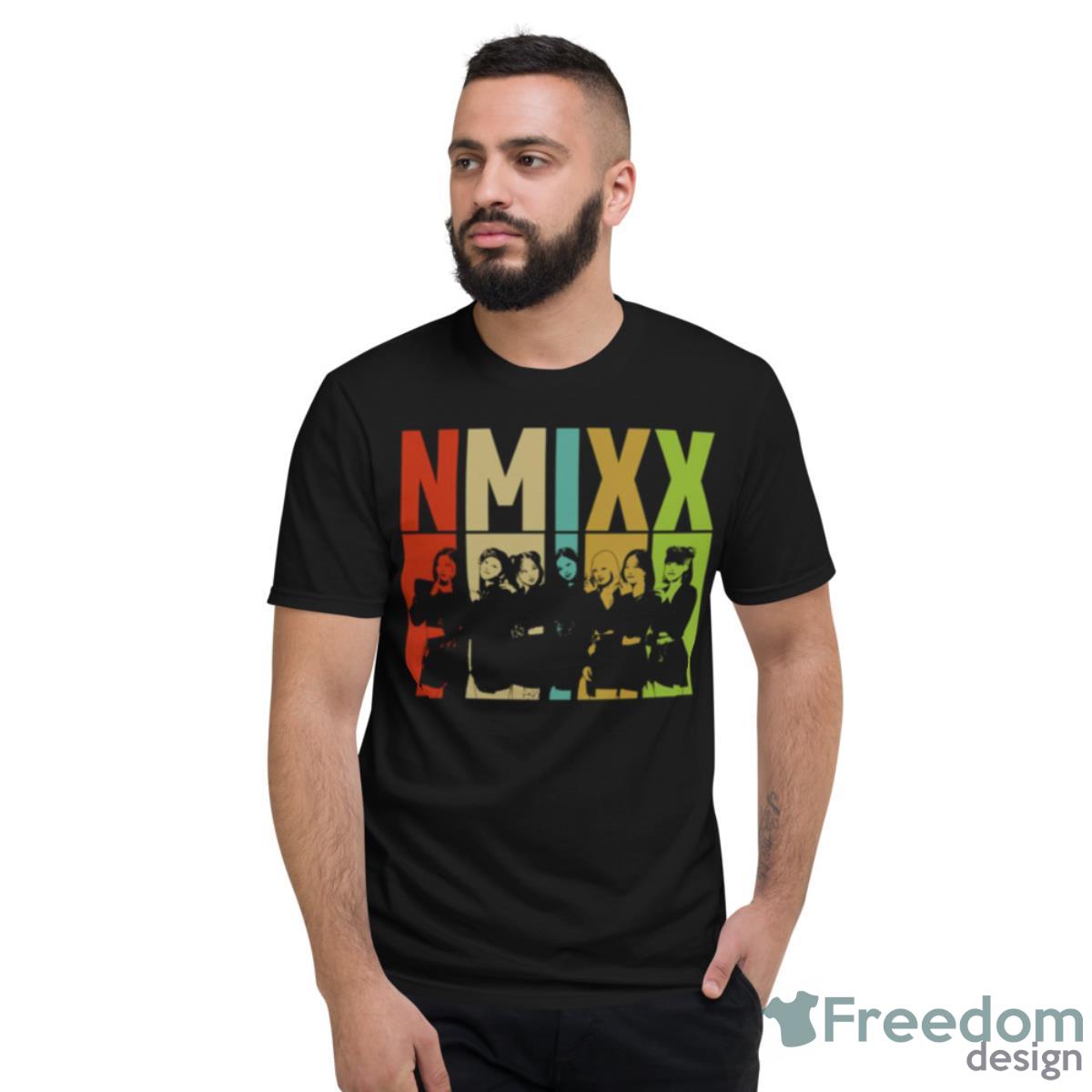 Colorful Retro Silhouette Nmixx Band Shirt - Short Sleeve T-Shirt