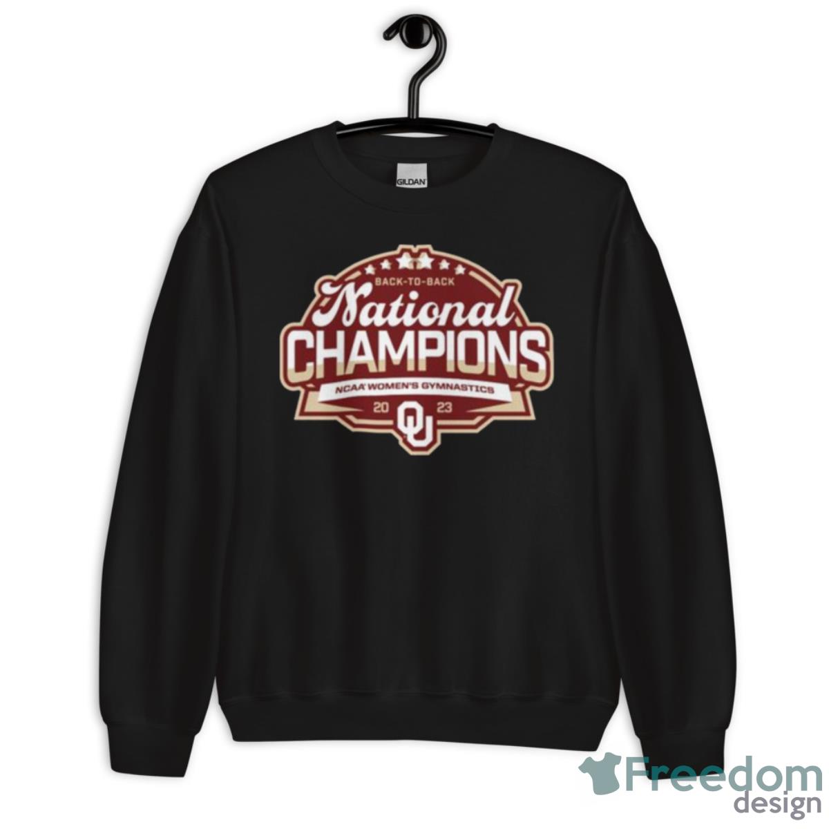 Crimson Oklahoma Sooners Back To Back NCAA Women’s Gymnastics National Champions Shirt - Unisex Crewneck Sweatshirt