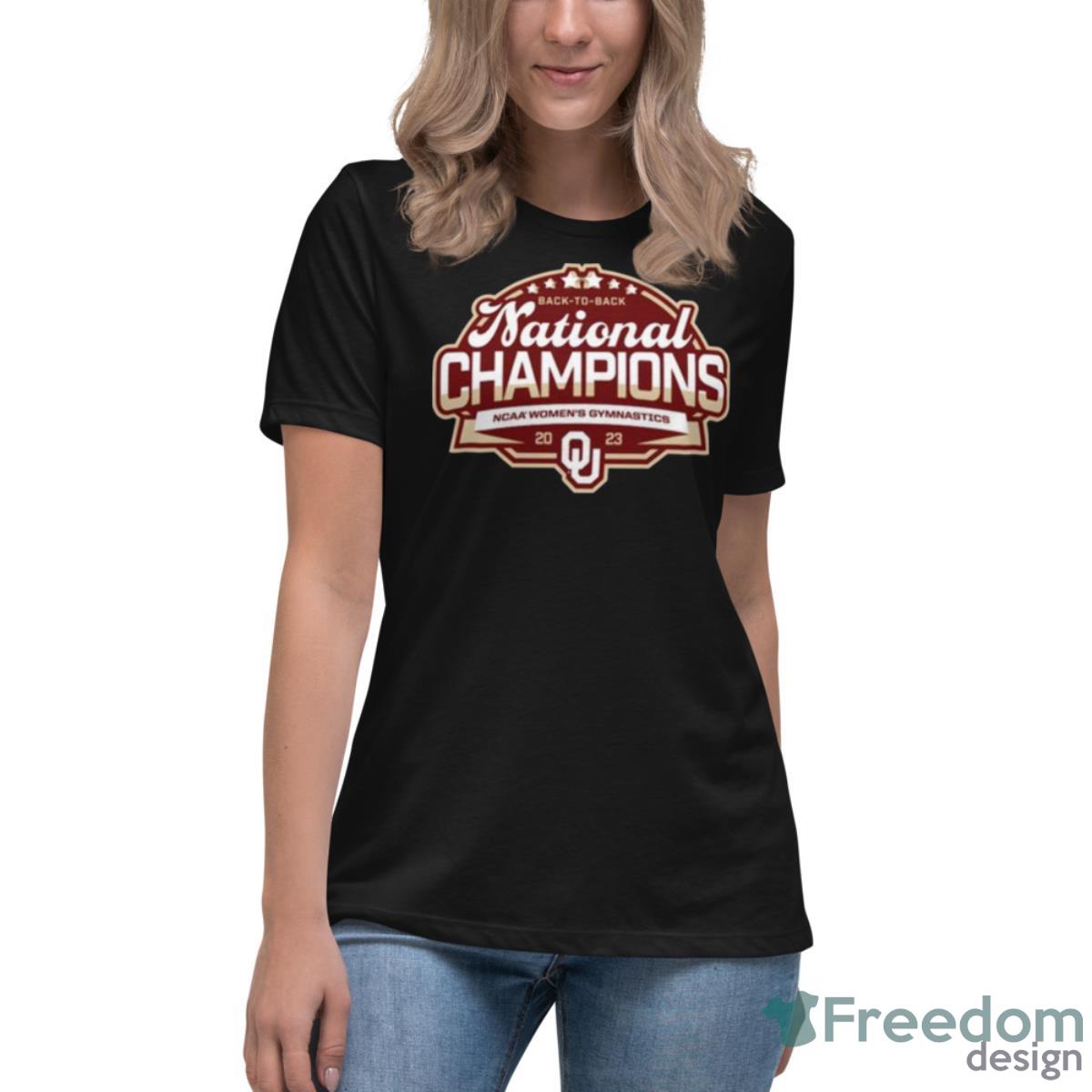 Crimson Oklahoma Sooners Back To Back NCAA Women’s Gymnastics National Champions Shirt - Womens Relaxed Short Sleeve Jersey Tee Crimson Oklahoma Sooners Back To Back NCAA Women’s Gymnastics National Champions Shirt - Womens Relaxed Short Sleeve Jersey Tee