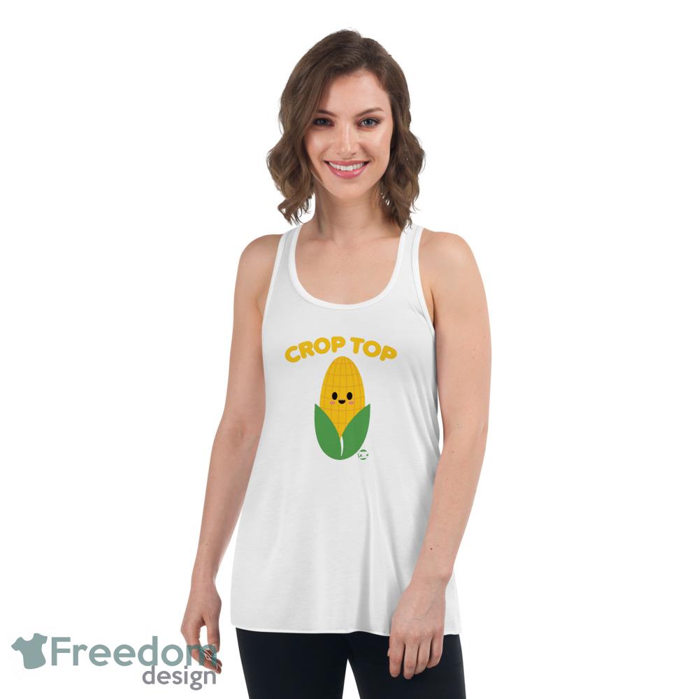 CROP TOP T Shirt corn yellow shirt - Womens Flowy Racerback Tank CROP TOP T Shirt corn yellow shirt - Womens Flowy Racerback Tank