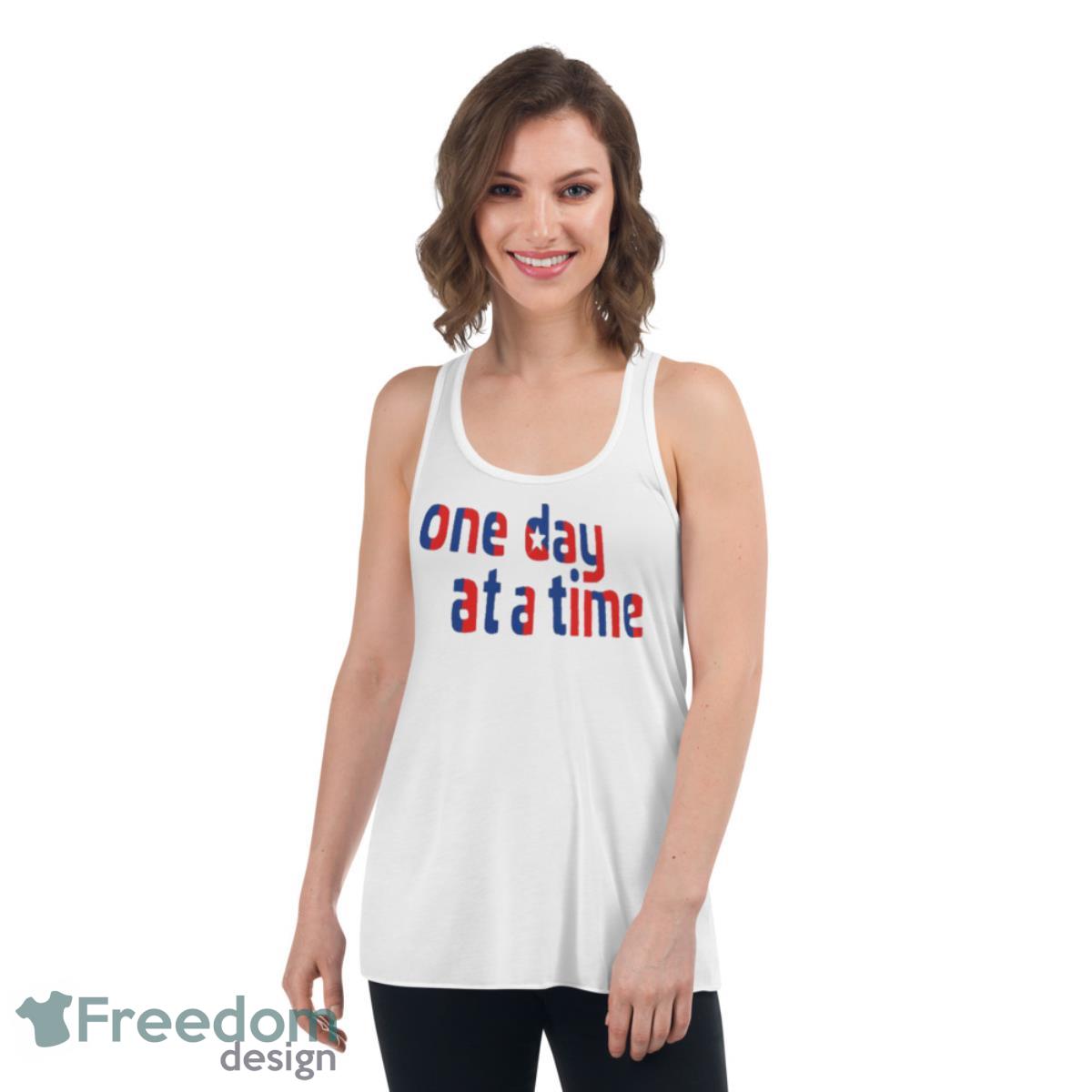 Cuba Intro Logo One Day At A Time Shirt - Womens Flowy Racerback Tank Cuba Intro Logo One Day At A Time Shirt - Womens Flowy Racerback Tank