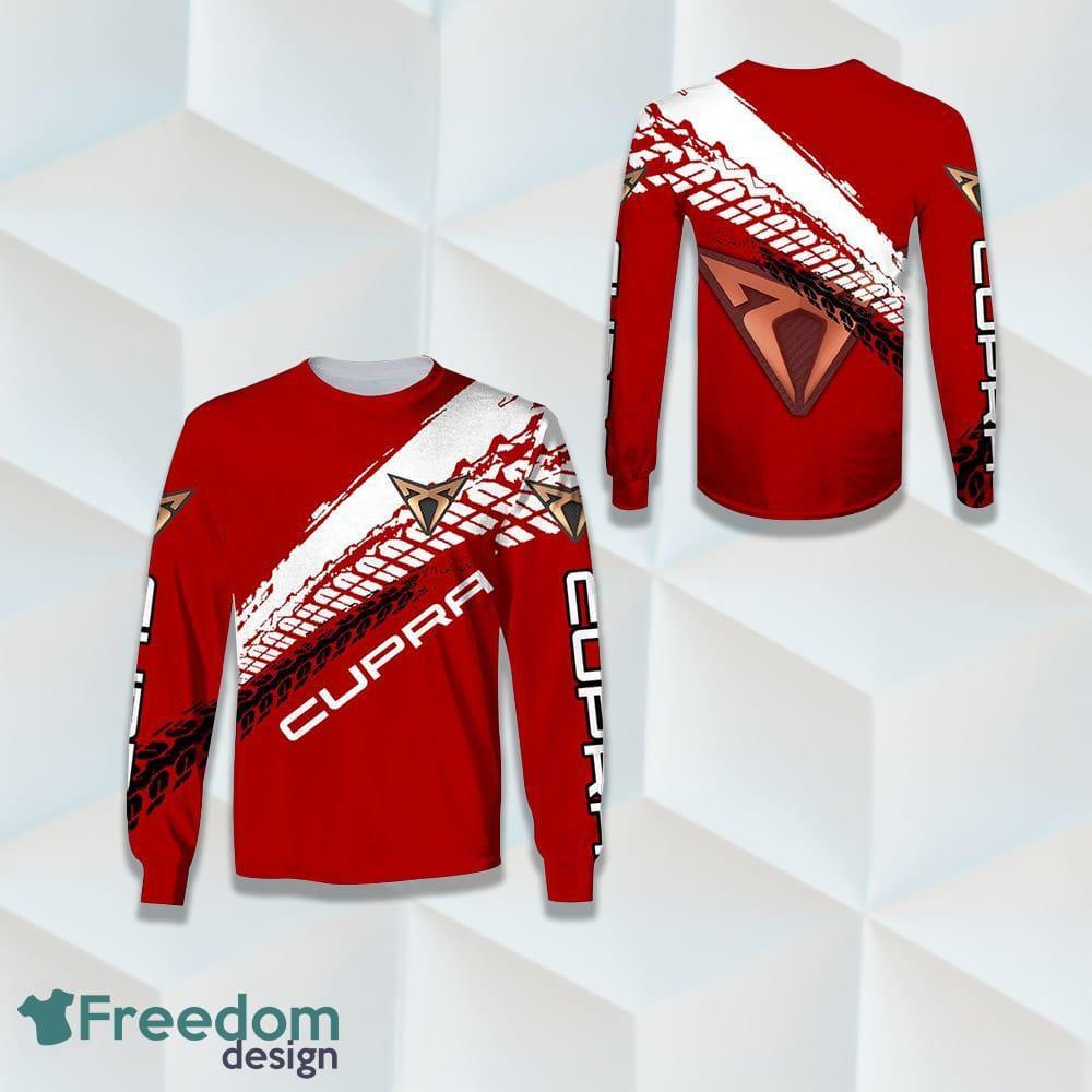Cupra Red White 3D Logo Sweatshirt For Mens - Cupra Red Style 2 3D Hoodie And Shirts_3