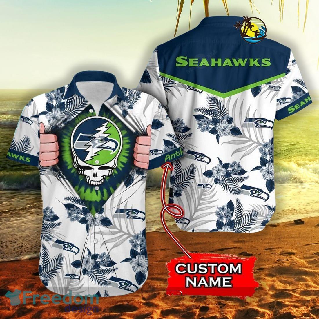 Custom Name NFL Seattle Seahawks Grateful Dead Gift For Fan 3D Hawaiian  Shirts - Freedomdesign