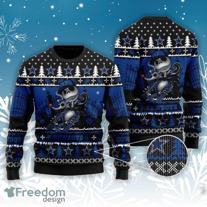 Dallas Cowboys Jack Skellington Halloween Ugly Christmas 3D Sweater, Ugly  3D Sweater, Christmas 3D Sweaters Print For Men And Women - Freedomdesign