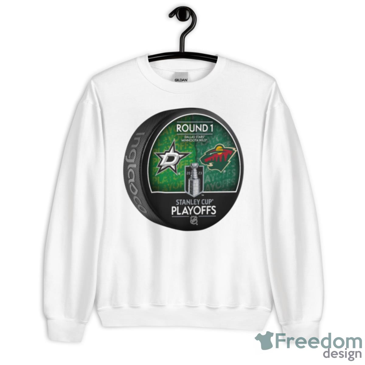 Dallas Stars Vs Minnesota Wild Inglasco 2023 Stanley Cup Playoffs Shirt - Unisex Heavy Blend Crewneck Sweatshirt