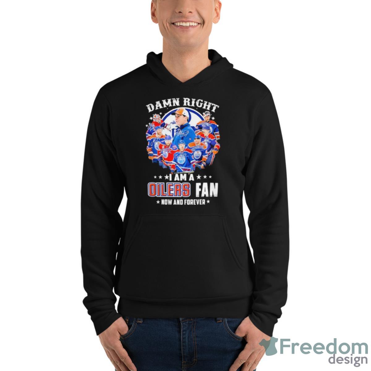 Damn Right I Am A Edmonton Oilers Fan Now And Forever 2023 Signatures Shirt - Unisex Fleece Pullover Hoodie Damn Right I Am A Edmonton Oilers Fan Now And Forever 2023 Signatures Shirt - Unisex Fleece Pullover Hoodie
