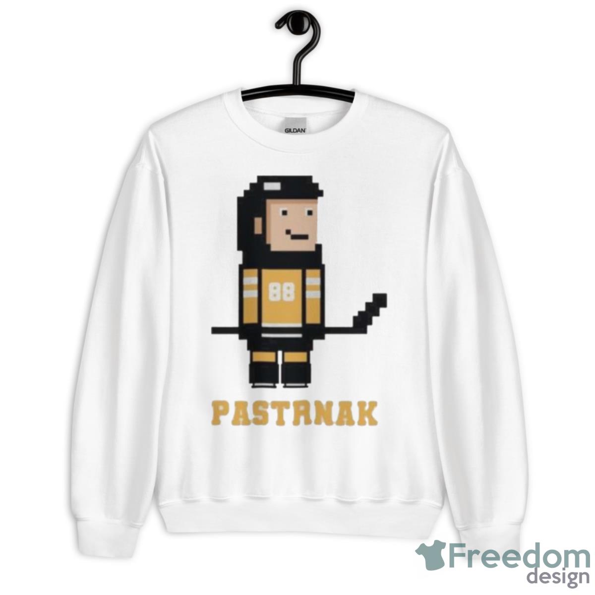 David Pastrnak 8 Bit Boston Bruins Hockey Shirt - Unisex Heavy Blend Crewneck Sweatshirt