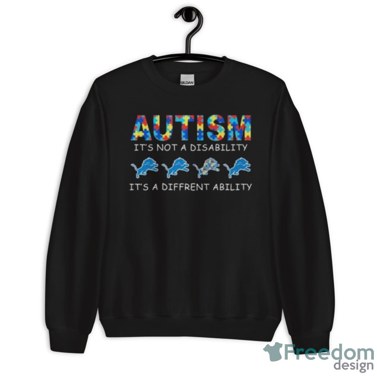 Detroit Lions Autism It’s Not A Disability It’s A Different Ability Shirt - Unisex Crewneck Sweatshirt Detroit Lions Autism It’s Not A Disability It’s A Different Ability Shirt - Unisex Crewneck Sweatshirt
