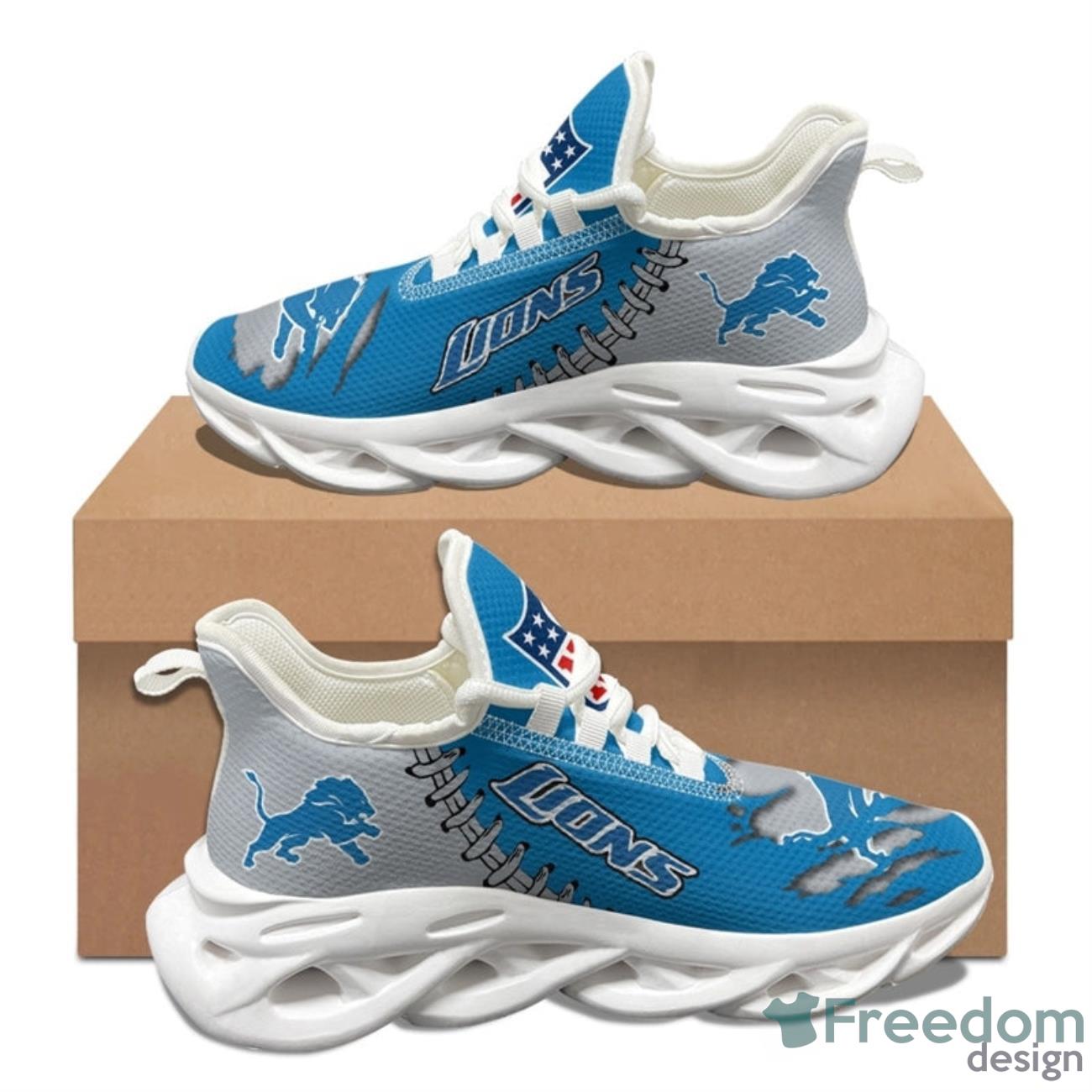 Detroit Lions NFL Max Soul Sneakers Running Shoes - Freedomdesign