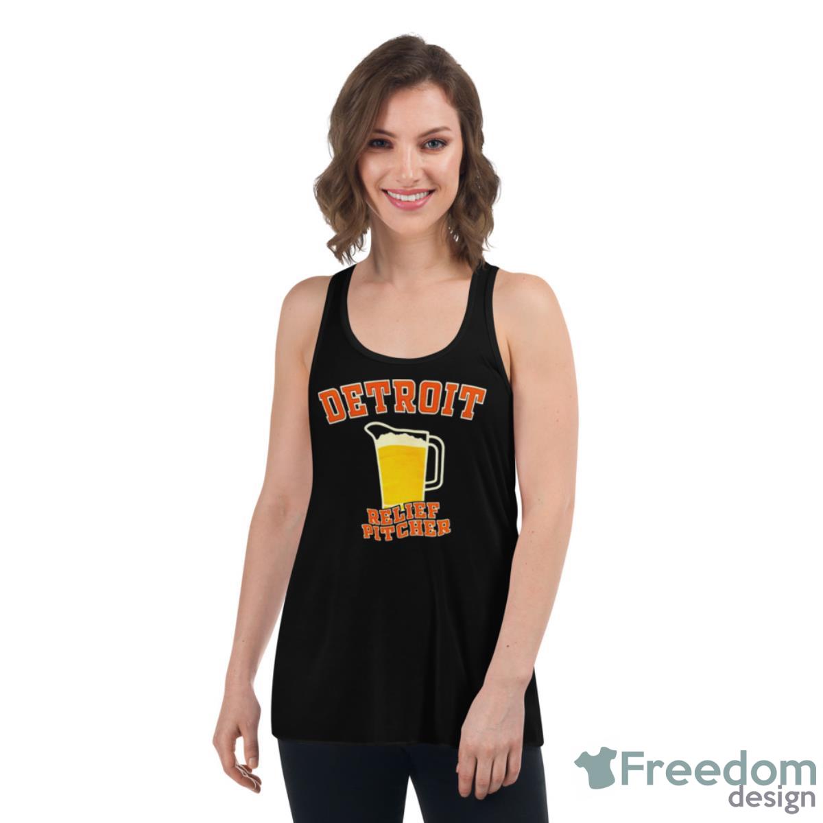 Detroit Relief Pitcher Beer Shirt - Womens Flowy Racerback Tank Detroit Relief Pitcher Beer Shirt - Womens Flowy Racerback Tank