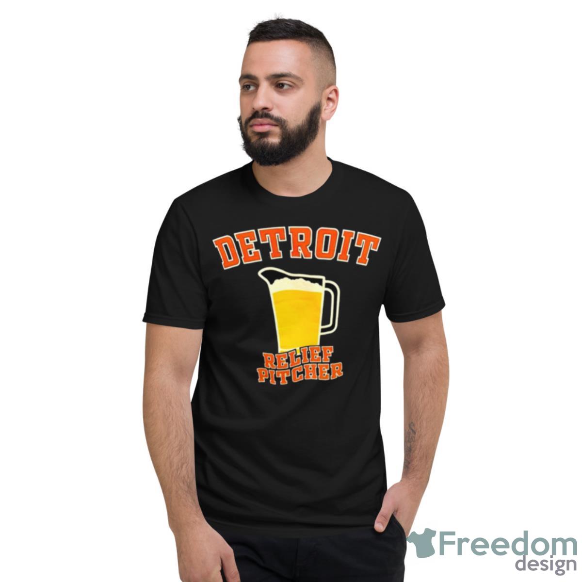 Detroit Relief Pitcher Beer Shirt - Short Sleeve T-Shirt