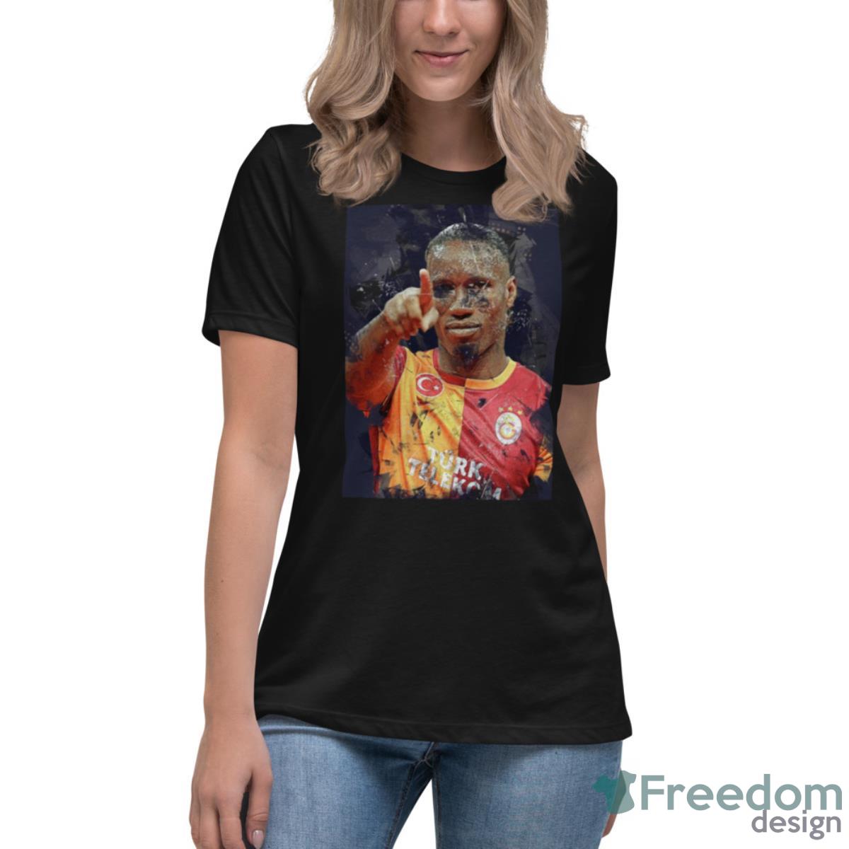 Didier Drogba Football Graphic Shirt - Womens Relaxed Short Sleeve Jersey Tee Didier Drogba Football Graphic Shirt - Womens Relaxed Short Sleeve Jersey Tee