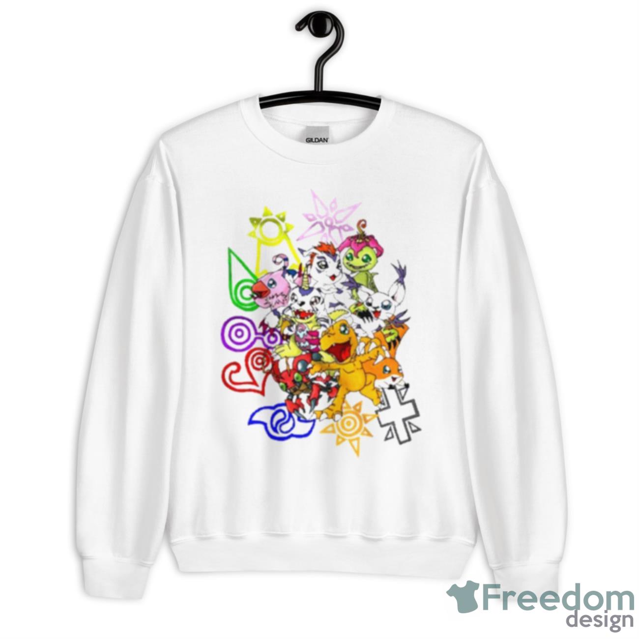 Digimon And Crests Gang Shirt - Unisex Heavy Blend Crewneck Sweatshirt