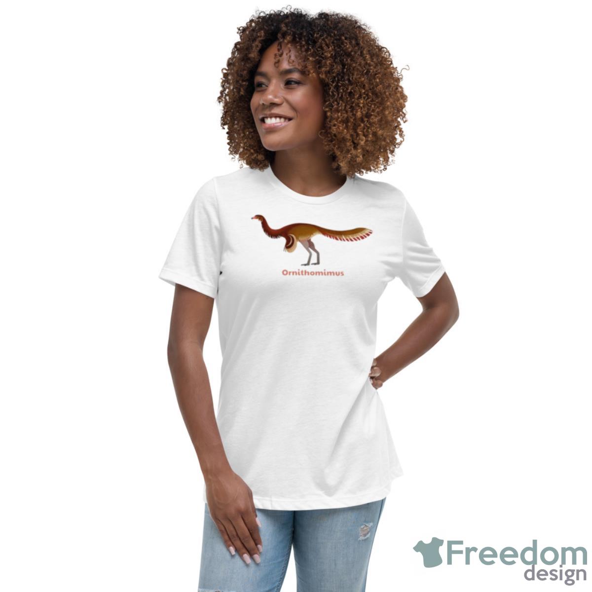 Dinosaur Ornithomimus Shirt - Womens Relaxed Short Sleeve Jersey Tee Dinosaur Ornithomimus Shirt - Womens Relaxed Short Sleeve Jersey Tee
