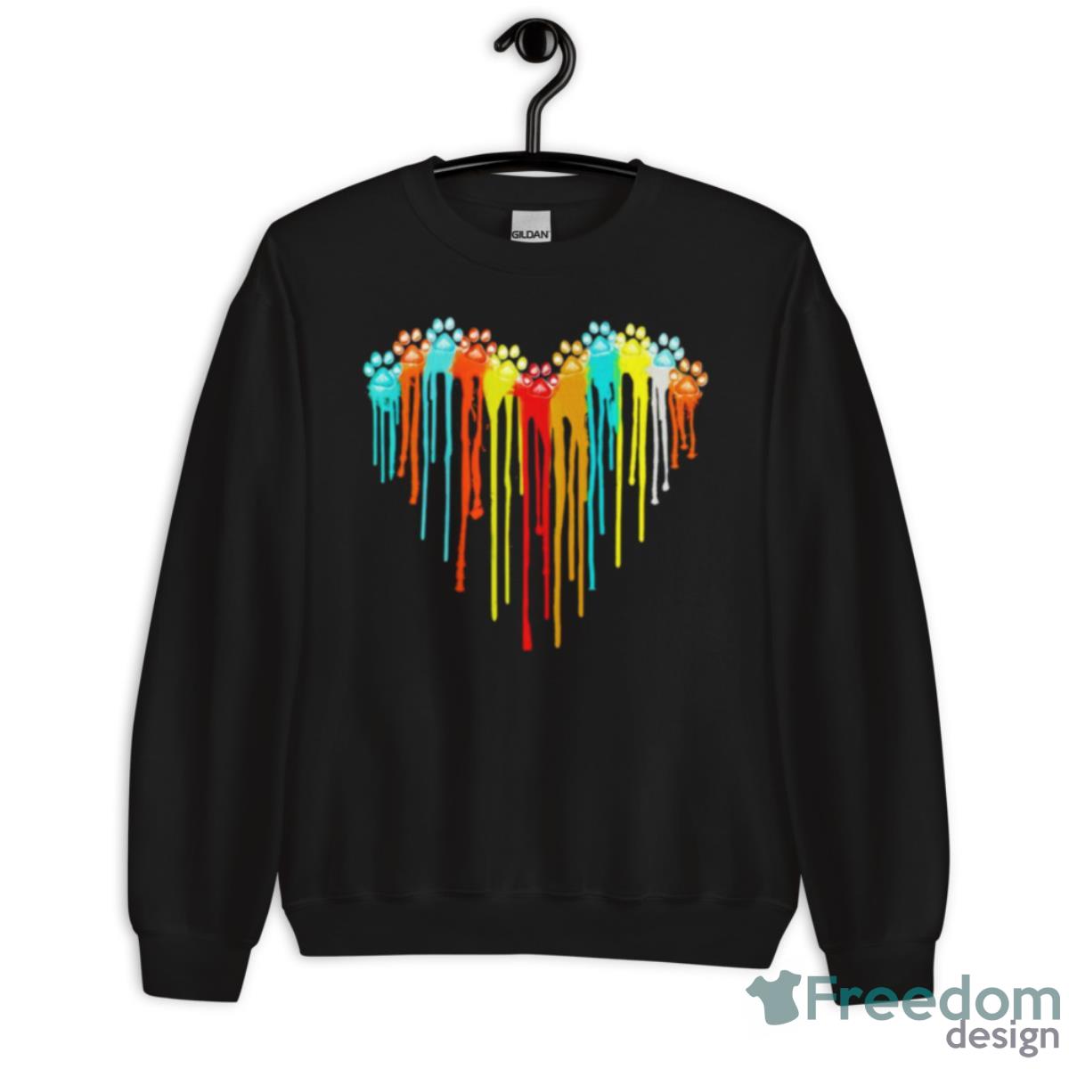 Dog Paws Heart Shirt - Unisex Crewneck Sweatshirt