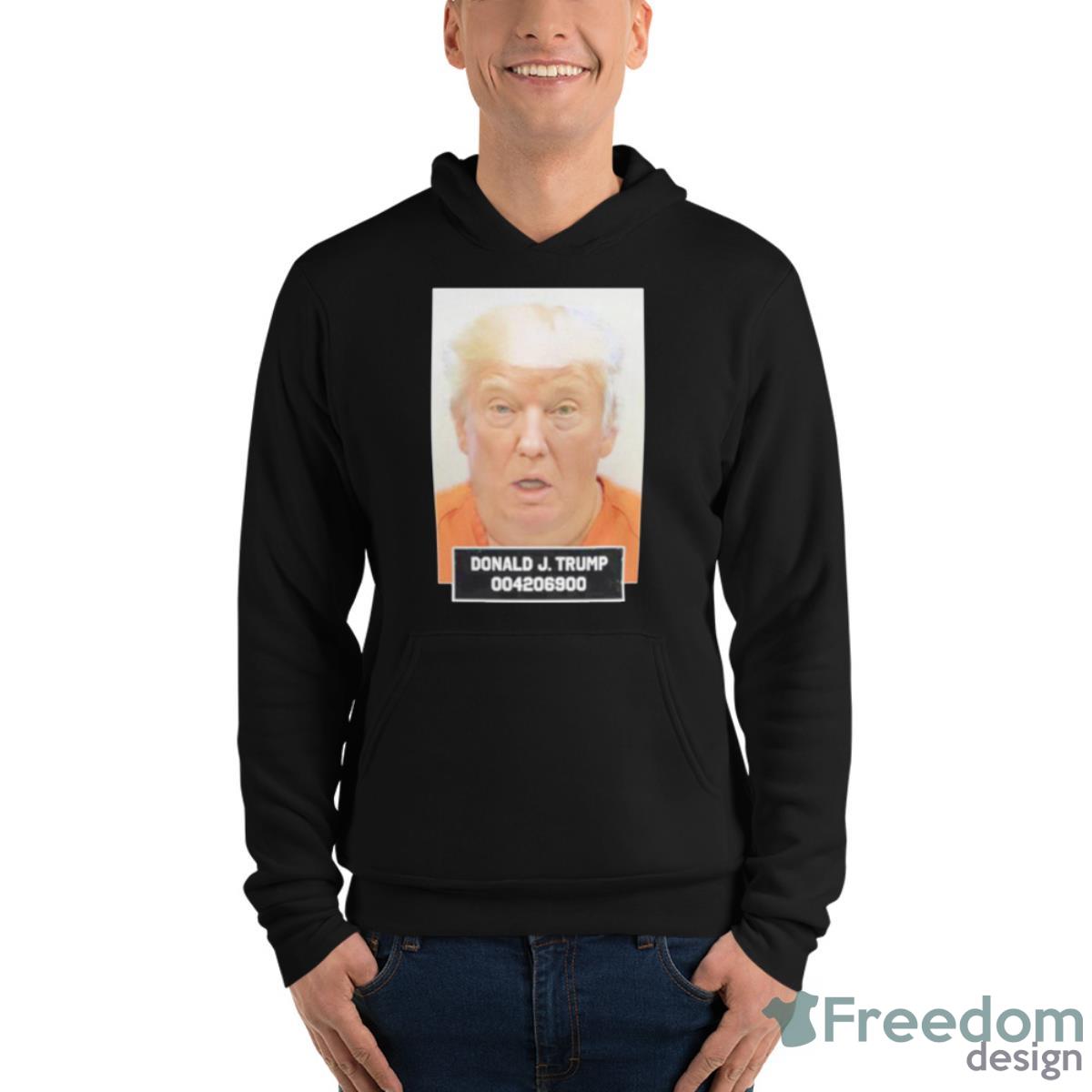 Donald J Trump 004206900 Mugshot Shirt image Donald J Trump 004206900 Mugshot Shirt - Unisex Fleece Pullover Hoodie